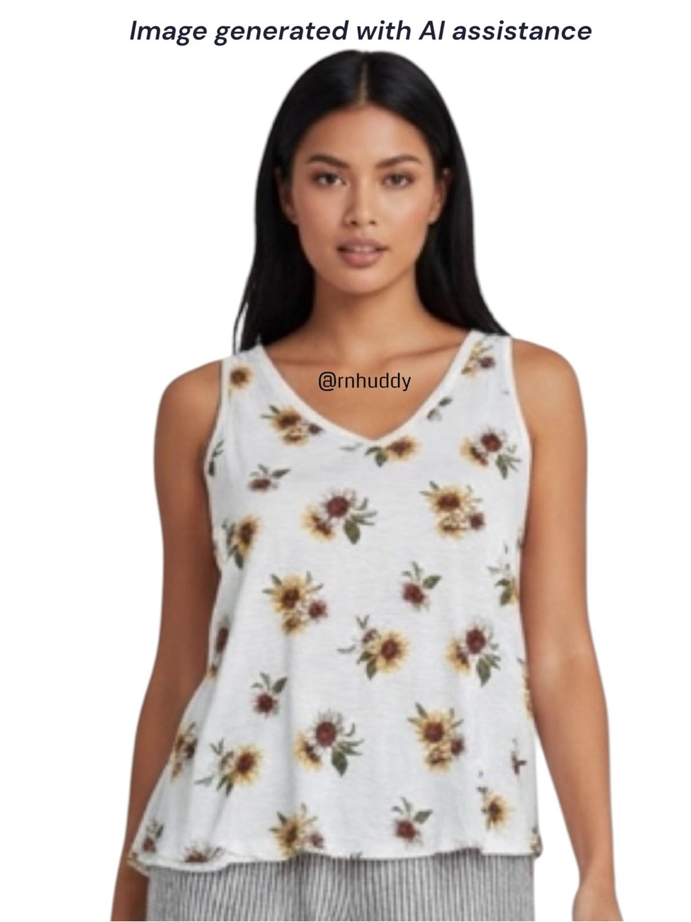 Maurices 2X white sunflower tank top